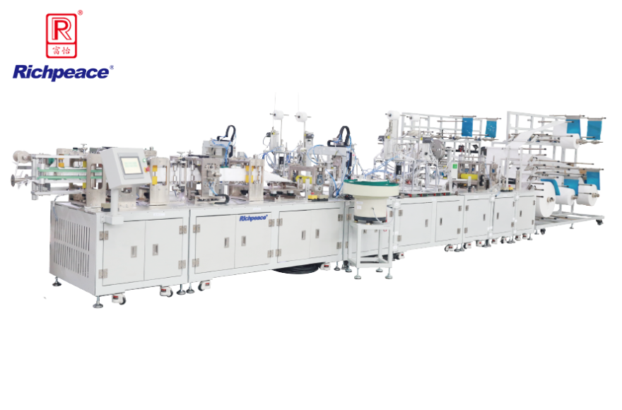 富怡全自動(dòng)折疊口罩啟停型生產(chǎn)線 （焊耳帶)